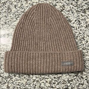 Figs Brown Knit Beanie 100% Merino wool
